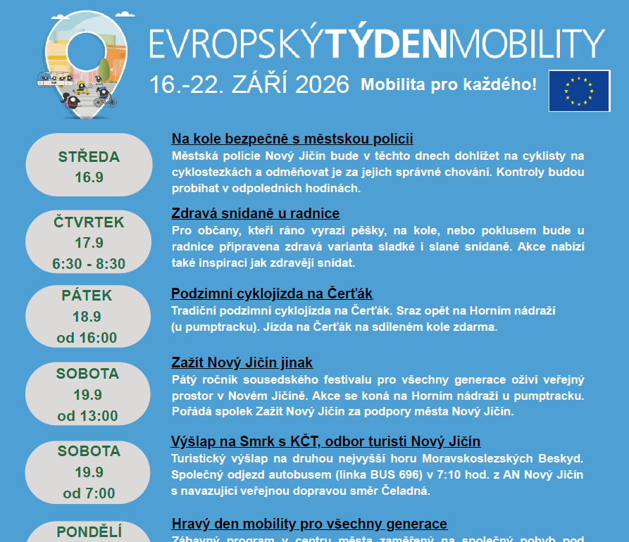 Plakát k Evropskému týdnu mobility 2026